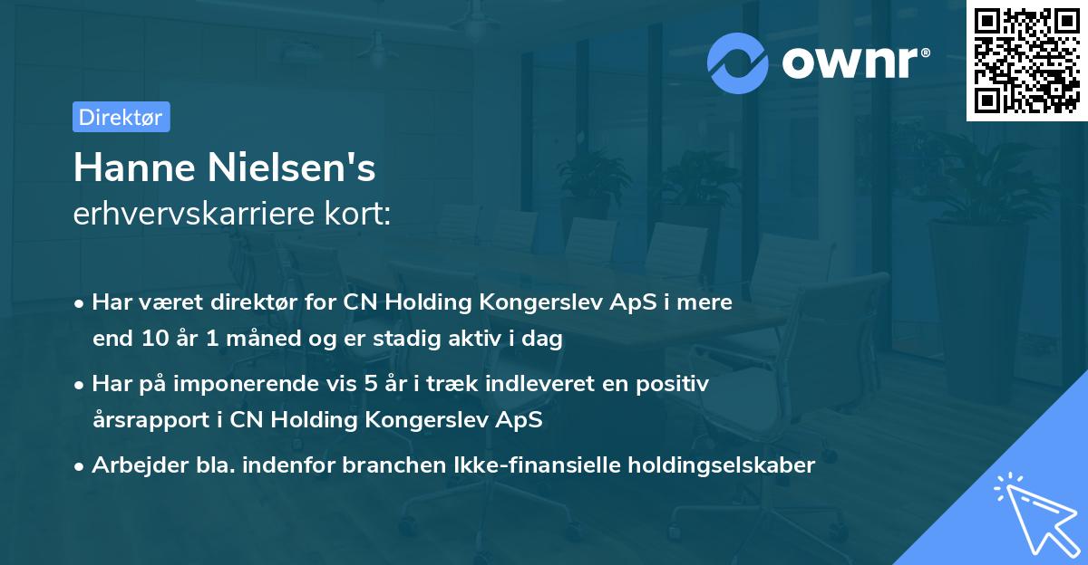 Hanne Nielsen's erhvervskarriere kort