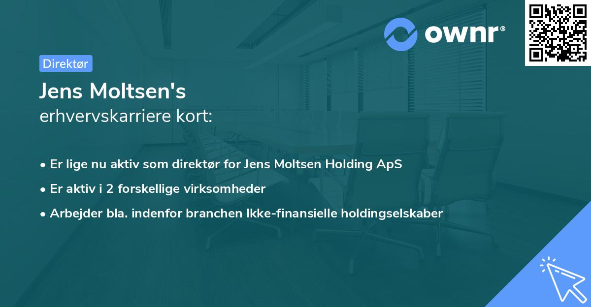 Jens Moltsen's erhvervskarriere kort