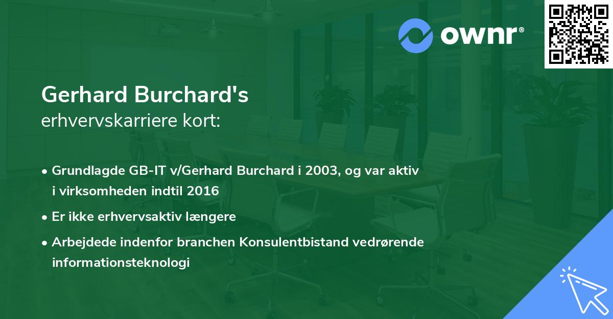 Gerhard Burchard's erhvervskarriere kort