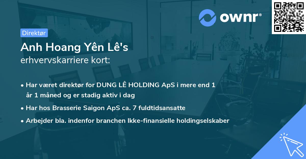 Anh Hoang Yên Lê's erhvervskarriere kort