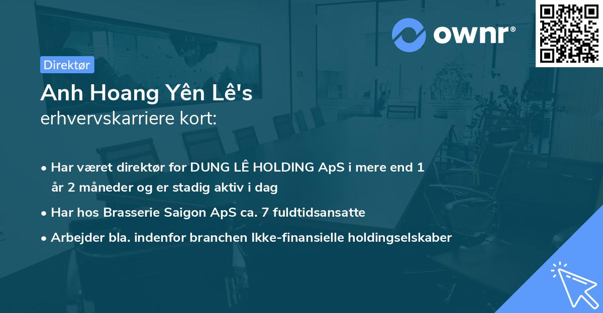 Anh Hoang Yên Lê's erhvervskarriere kort