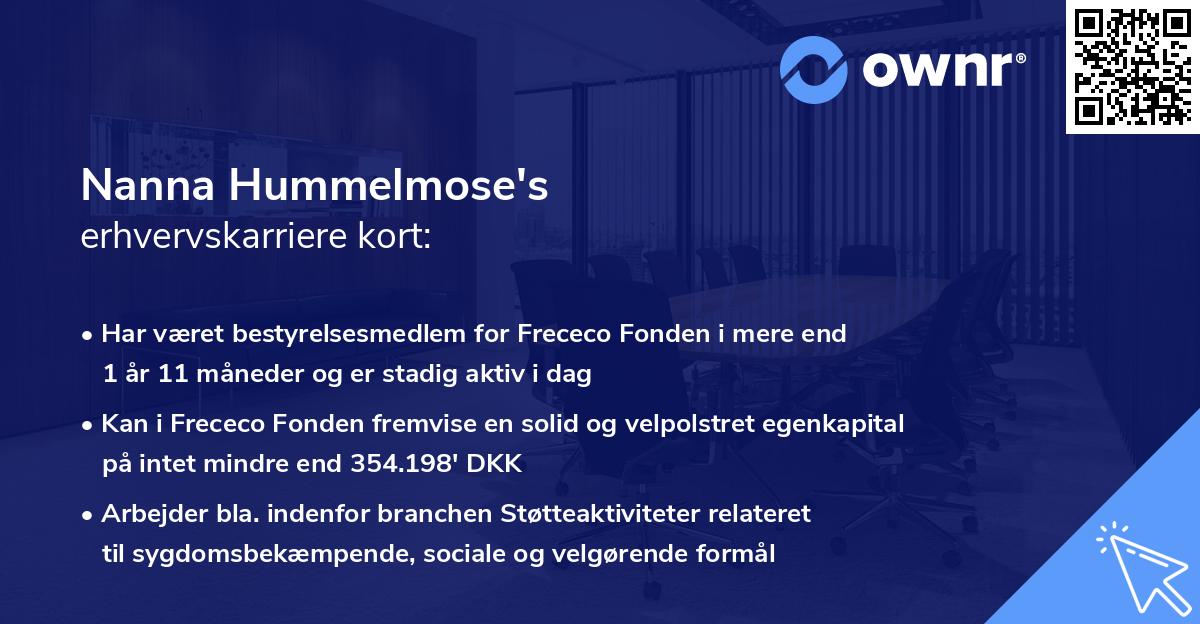 Nanna Hummelmose's erhvervskarriere kort