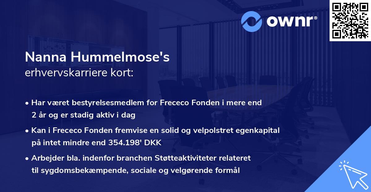 Nanna Hummelmose's erhvervskarriere kort