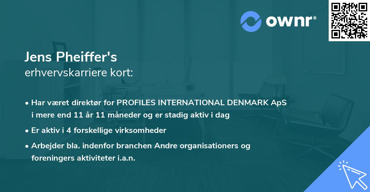 Jens Pheiffer's erhvervskarriere kort