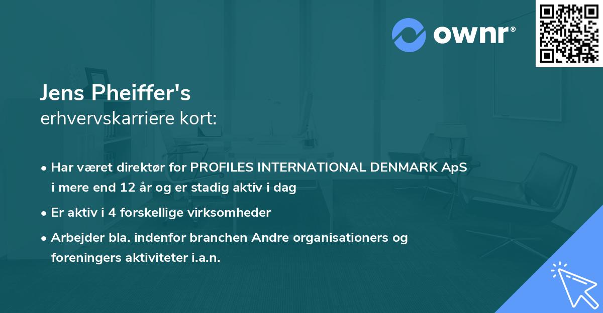 Jens Pheiffer's erhvervskarriere kort