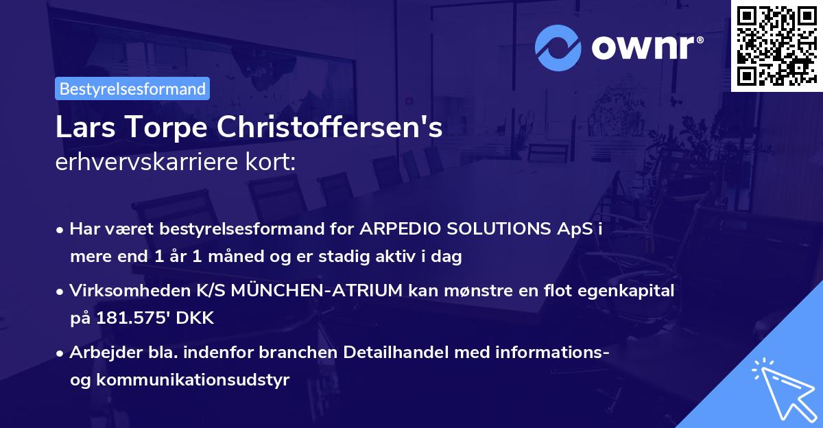 Lars Torpe Christoffersen's erhvervskarriere kort