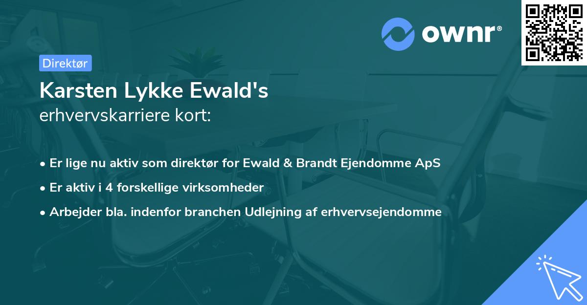 Karsten Lykke Ewald's erhvervskarriere kort