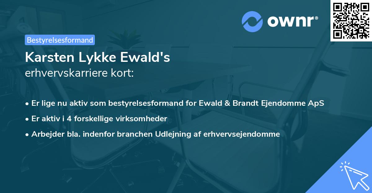 Karsten Lykke Ewald's erhvervskarriere kort