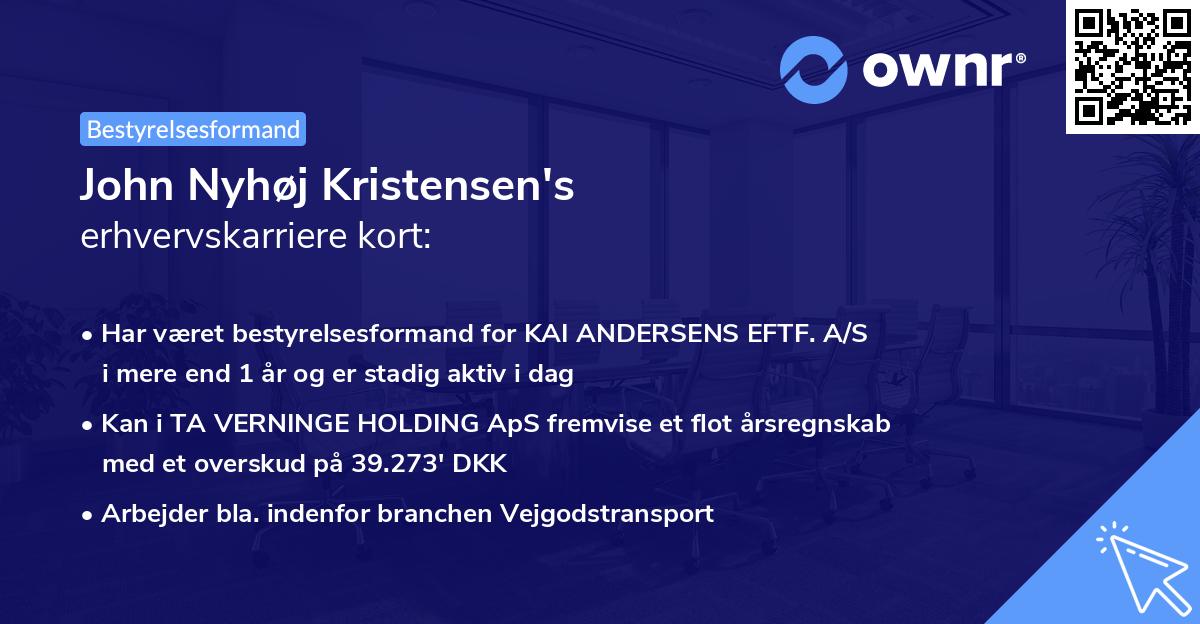 John Nyhøj Kristensen's erhvervskarriere kort