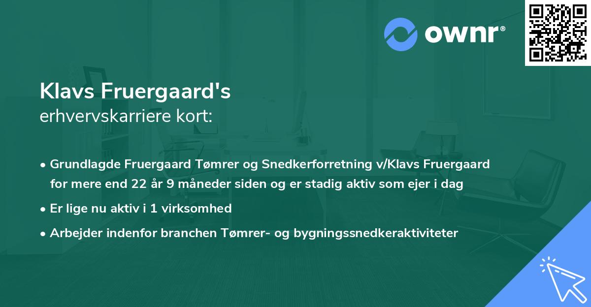 Klavs Fruergaard's erhvervskarriere kort