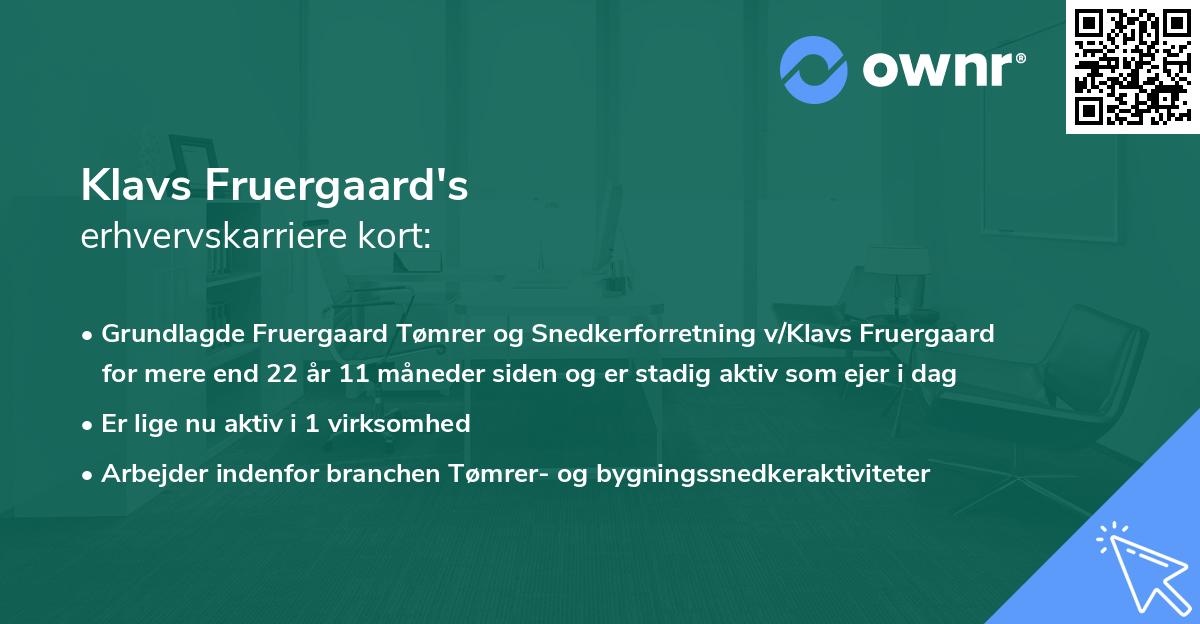 Klavs Fruergaard's erhvervskarriere kort