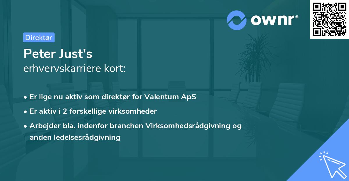 Peter Just's erhvervskarriere kort