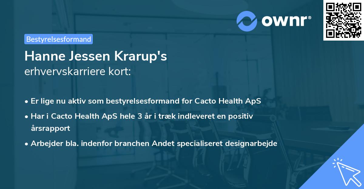 Hanne Jessen Krarup's erhvervskarriere kort
