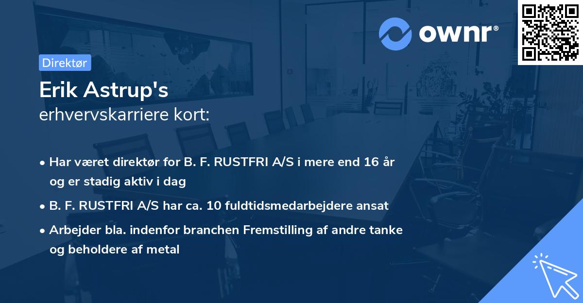 Erik Astrup's erhvervskarriere kort