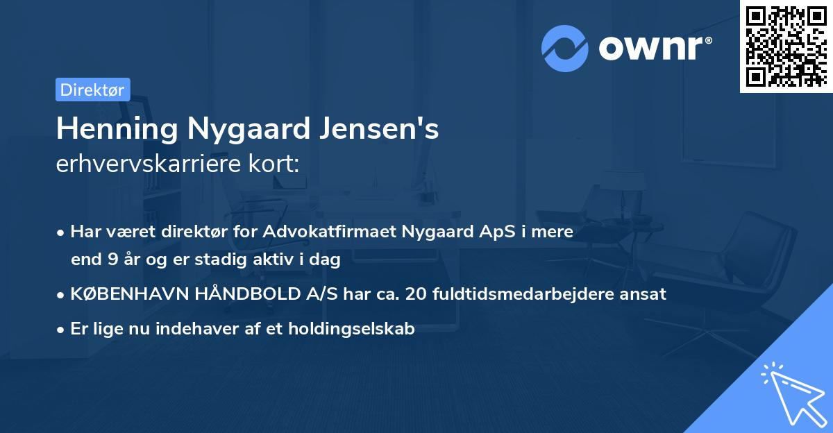 Henning Nygaard Jensen's erhvervskarriere kort