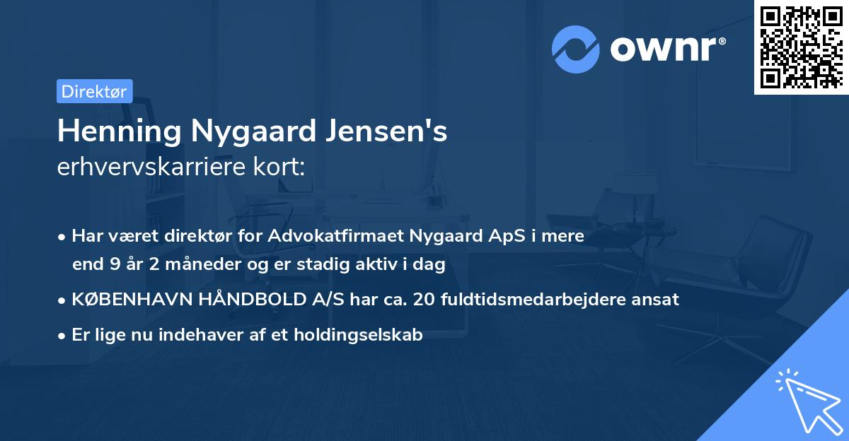 Henning Nygaard Jensen's erhvervskarriere kort
