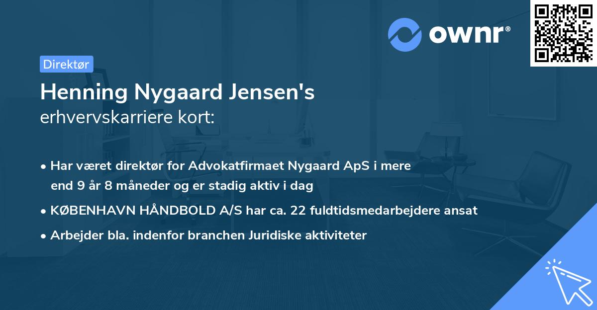 Henning Nygaard Jensen's erhvervskarriere kort