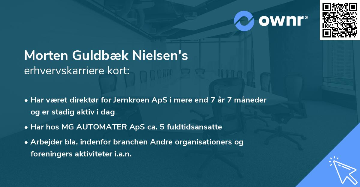 Morten Guldbæk Nielsen's erhvervskarriere kort