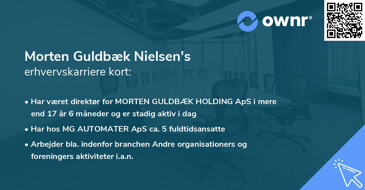 Morten Guldbæk Nielsen's erhvervskarriere kort