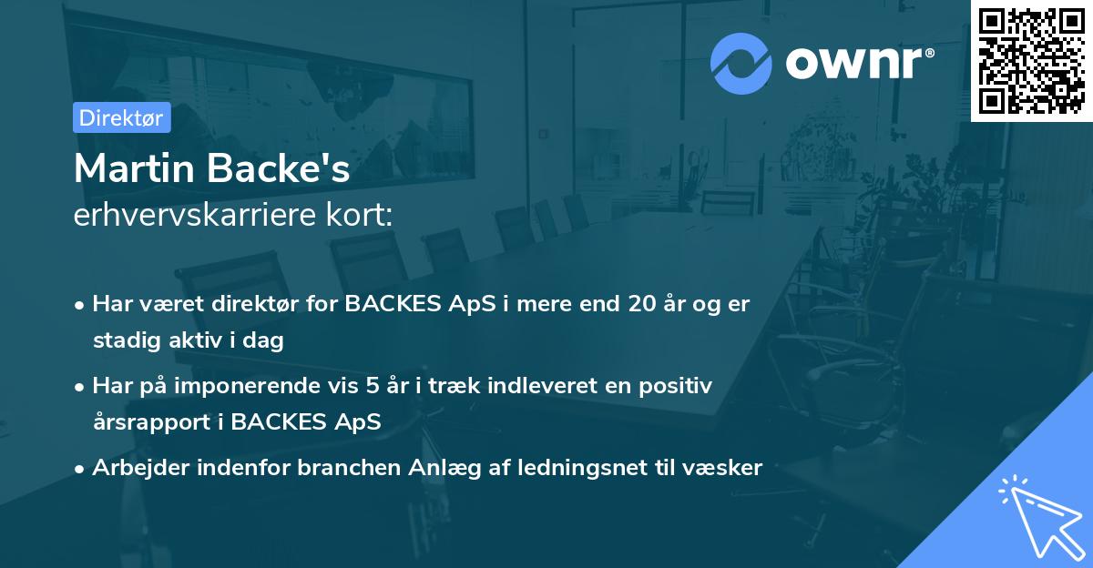 Martin Backe's erhvervskarriere kort