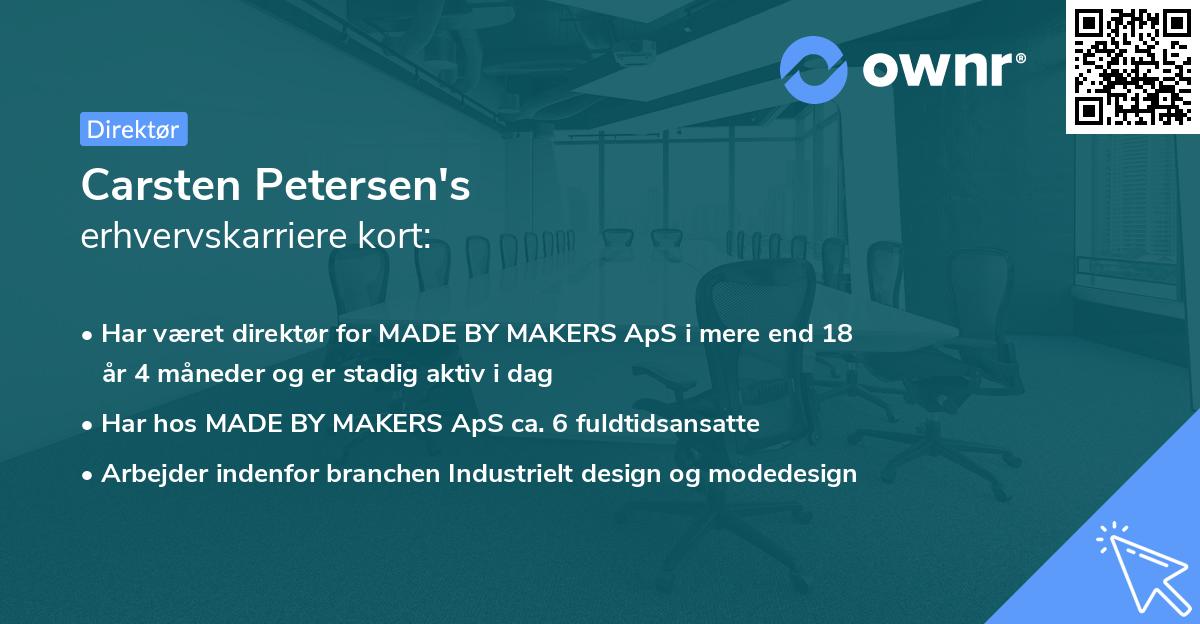 Carsten Petersen's erhvervskarriere kort