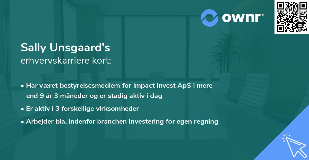 Sally Unsgaard's erhvervskarriere kort