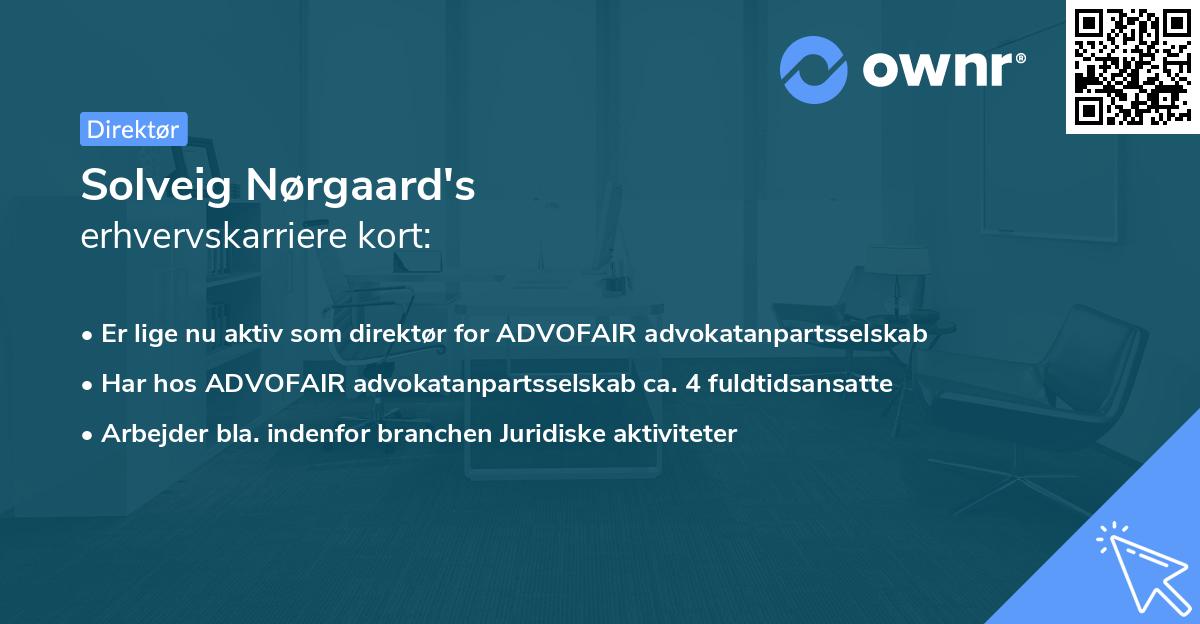 Solveig Nørgaard's erhvervskarriere kort