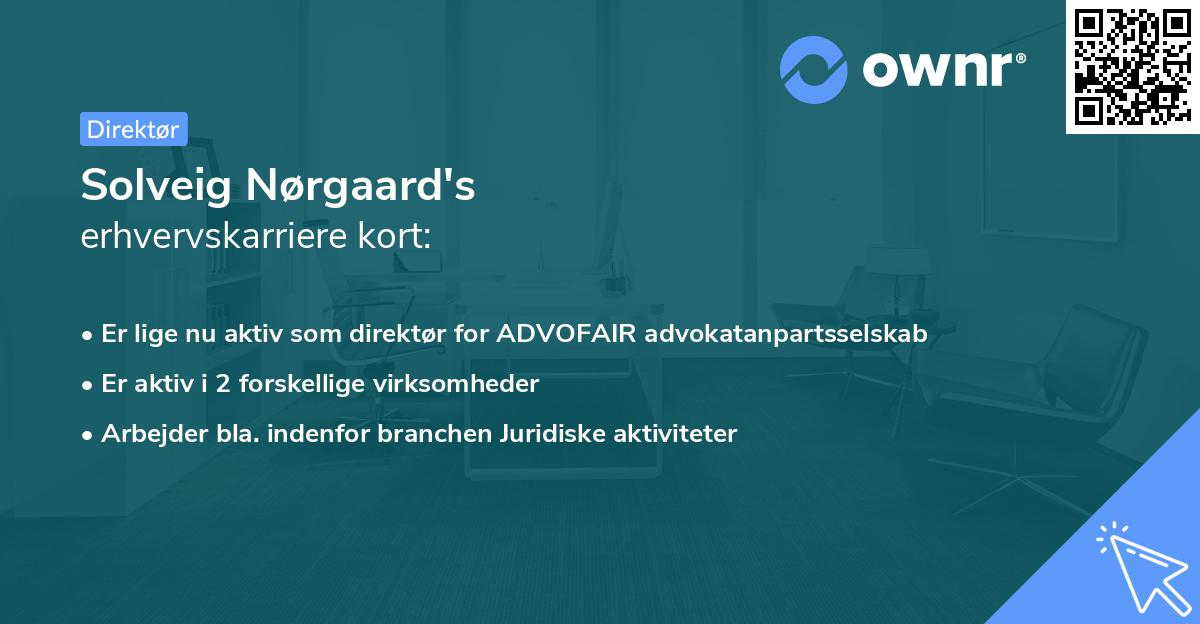 Solveig Nørgaard's erhvervskarriere kort
