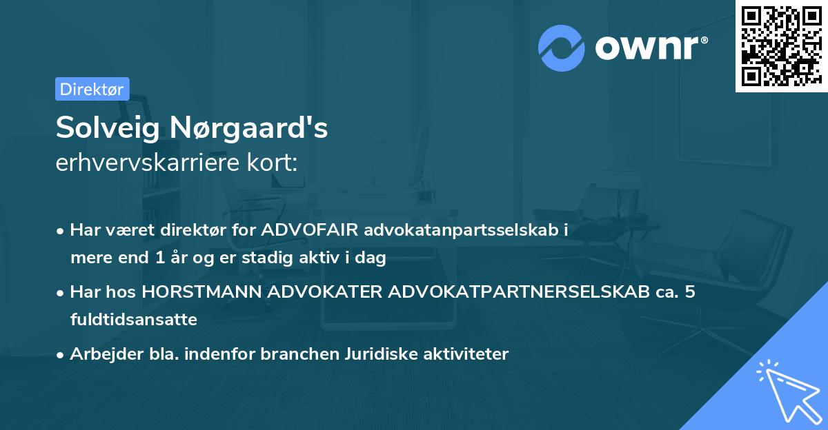 Solveig Nørgaard's erhvervskarriere kort