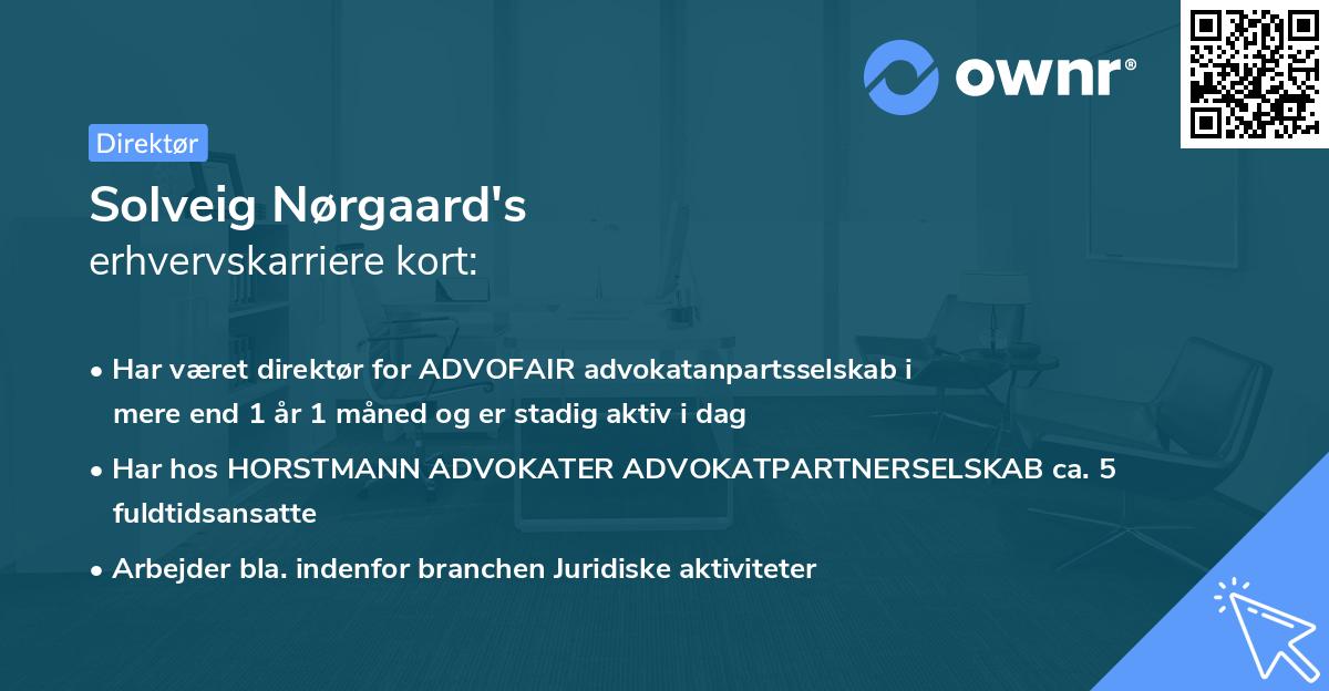 Solveig Nørgaard's erhvervskarriere kort