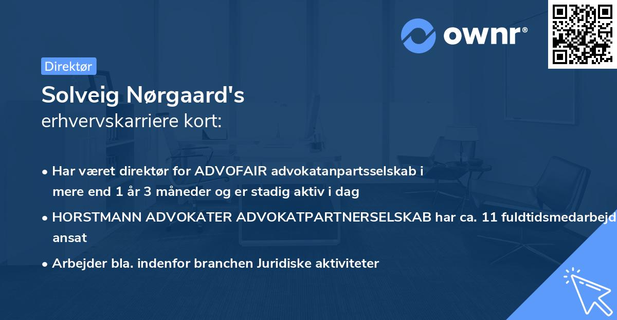 Solveig Nørgaard's erhvervskarriere kort