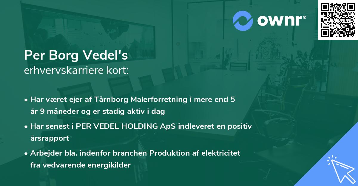 Per Borg Vedel's erhvervskarriere kort