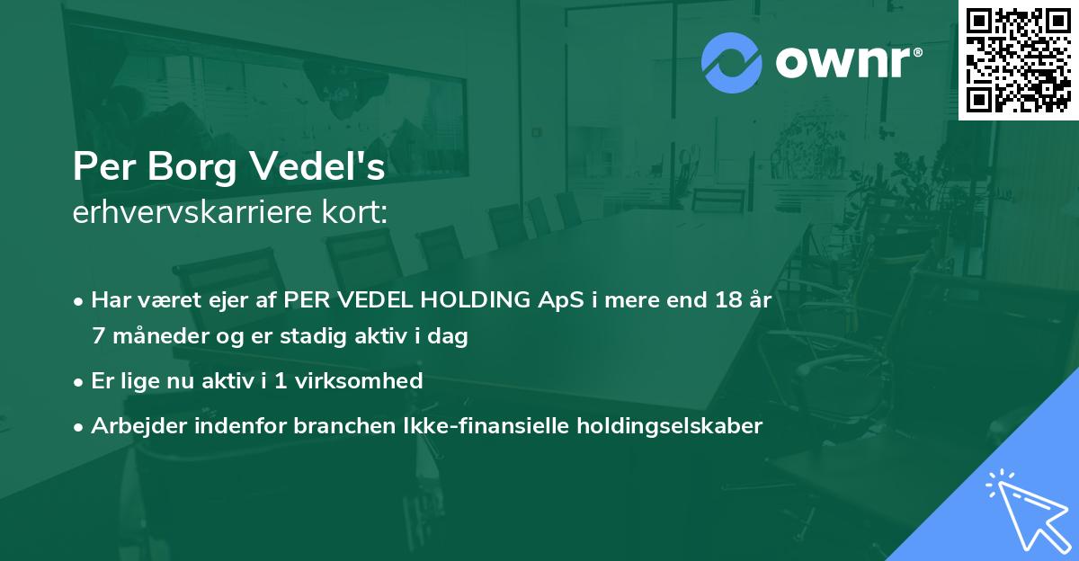 Per Borg Vedel's erhvervskarriere kort