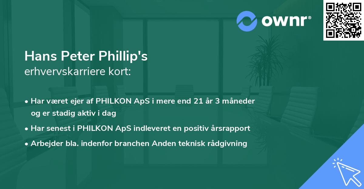 Hans Peter Phillip's erhvervskarriere kort