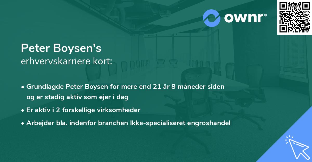 Peter Boysen's erhvervskarriere kort