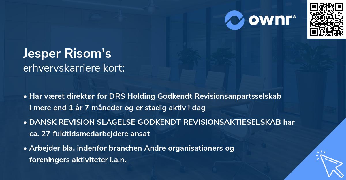Jesper Risom's erhvervskarriere kort