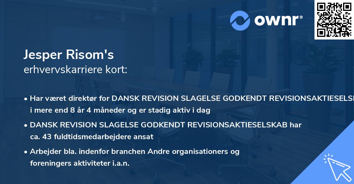 Jesper Risom's erhvervskarriere kort