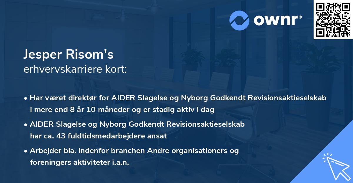 Jesper Risom's erhvervskarriere kort