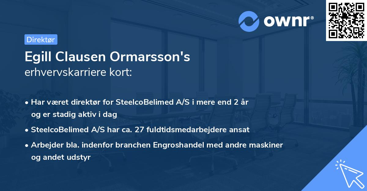 Egill Clausen Ormarsson's erhvervskarriere kort