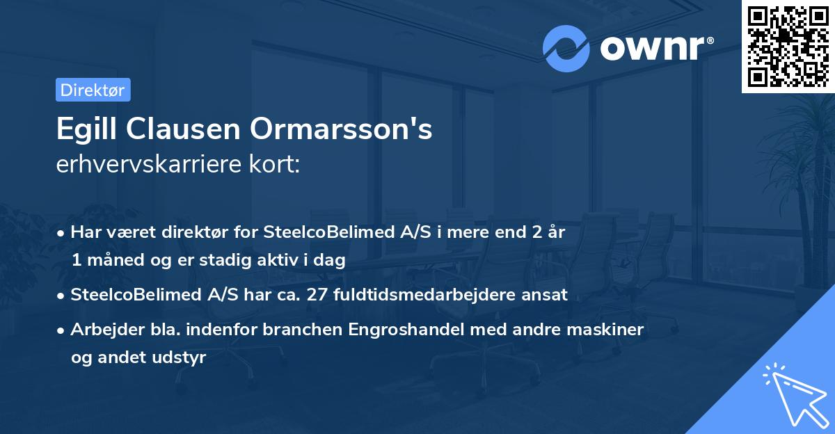 Egill Clausen Ormarsson's erhvervskarriere kort