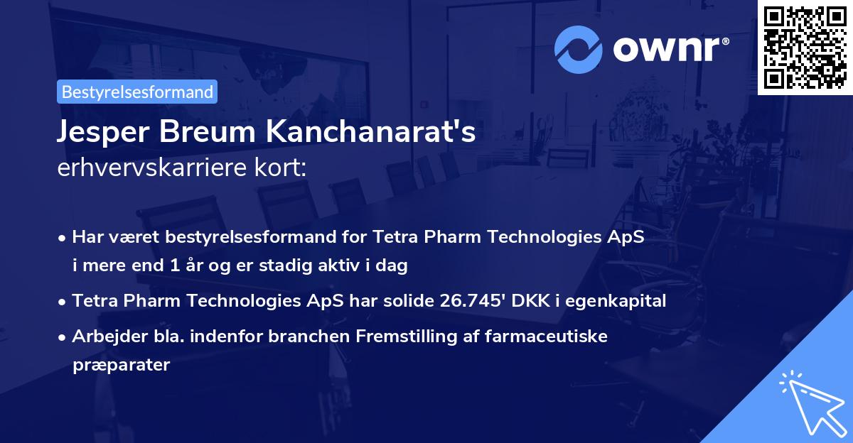 Jesper Breum Kanchanarat's erhvervskarriere kort