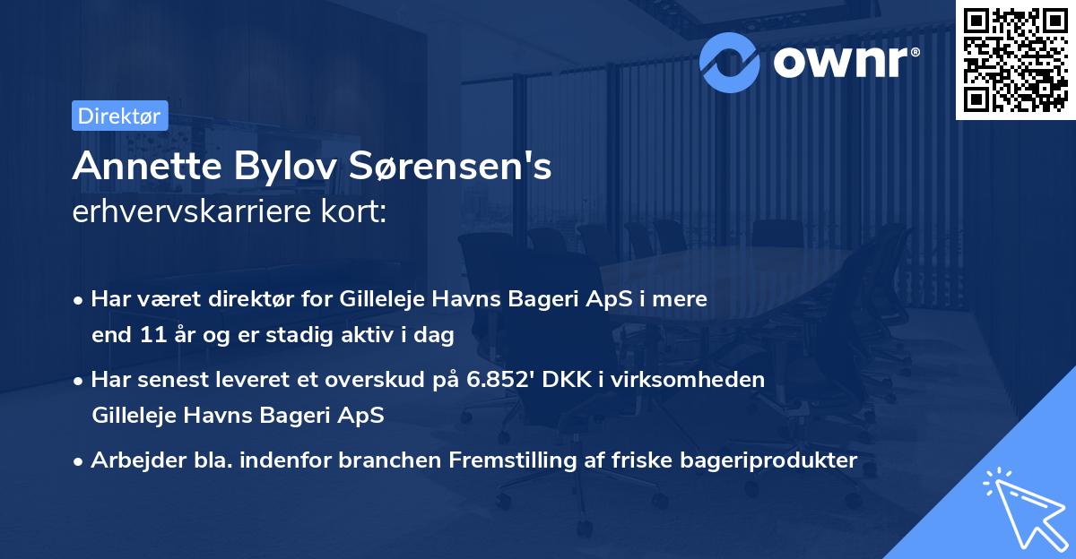 Annette Bylov Sørensen's erhvervskarriere kort