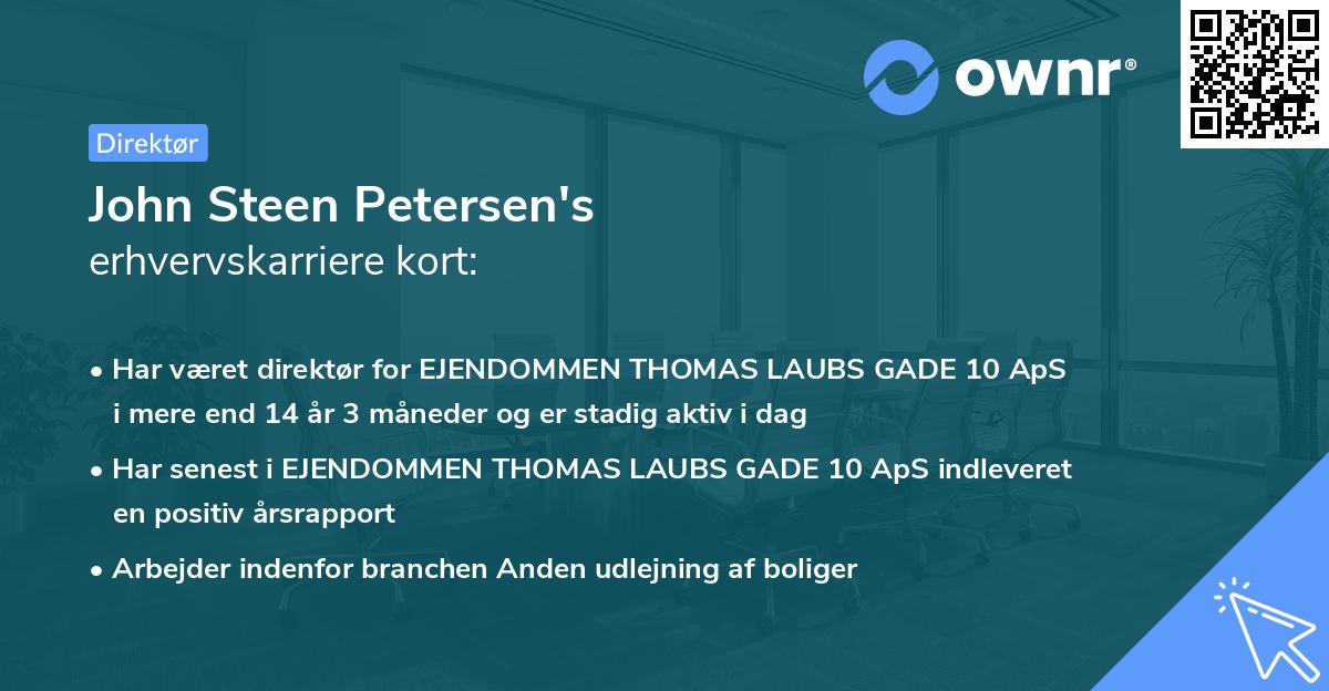 John Steen Petersen's erhvervskarriere kort