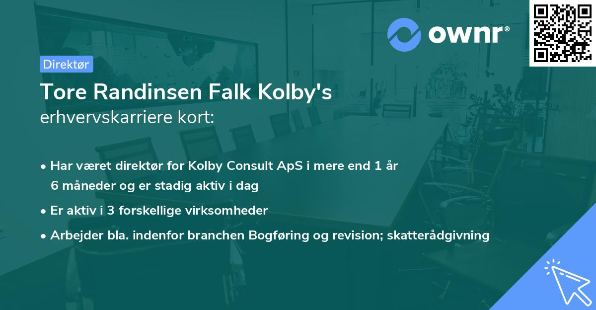 Tore Randinsen Falk Kolby's erhvervskarriere kort