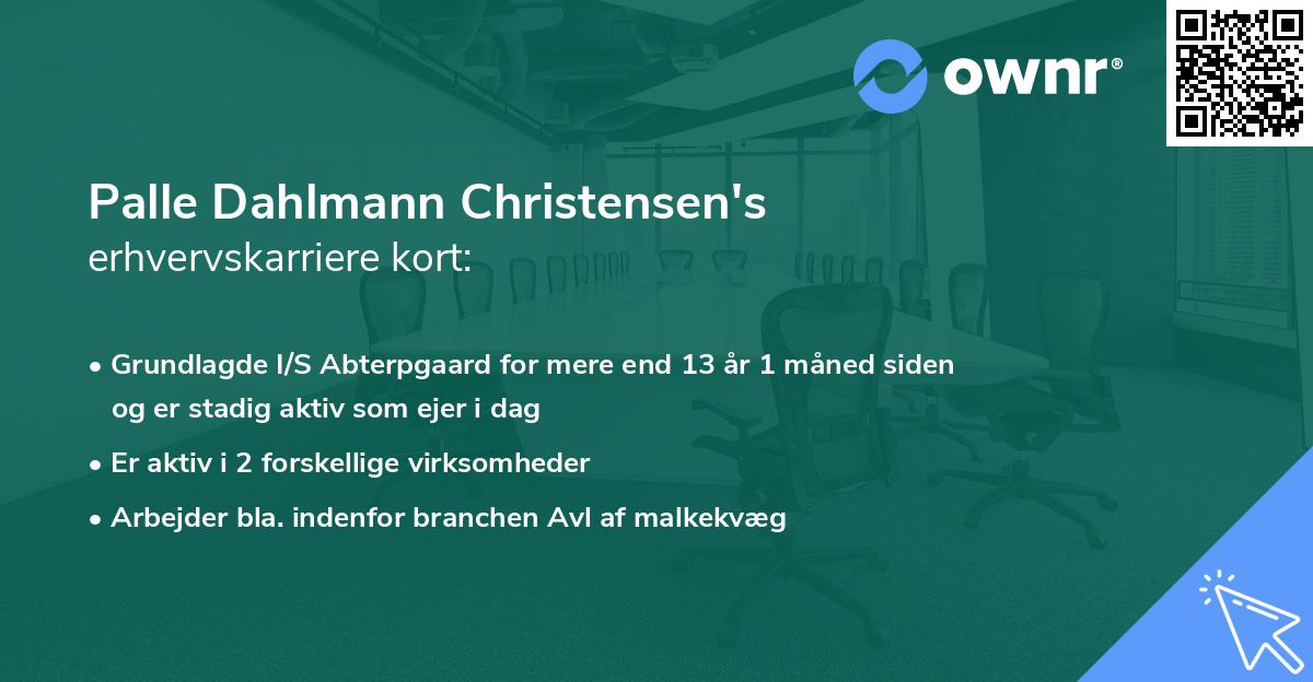 Palle Dahlmann Christensen's erhvervskarriere kort