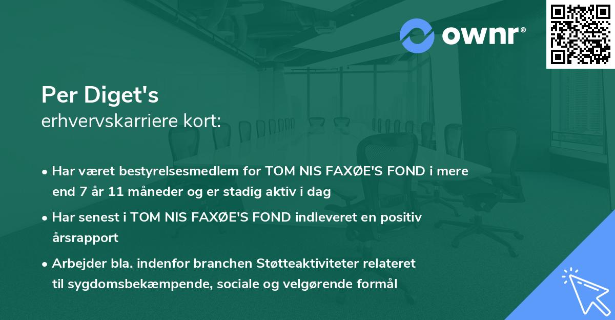 Per Diget's erhvervskarriere kort