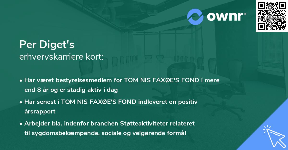 Per Diget's erhvervskarriere kort