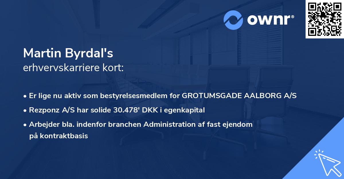 Martin Byrdal's erhvervskarriere kort