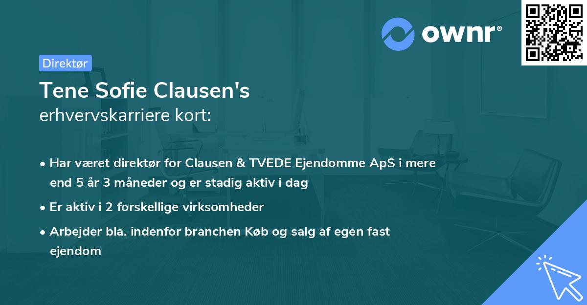 Tene Sofie Clausen's erhvervskarriere kort