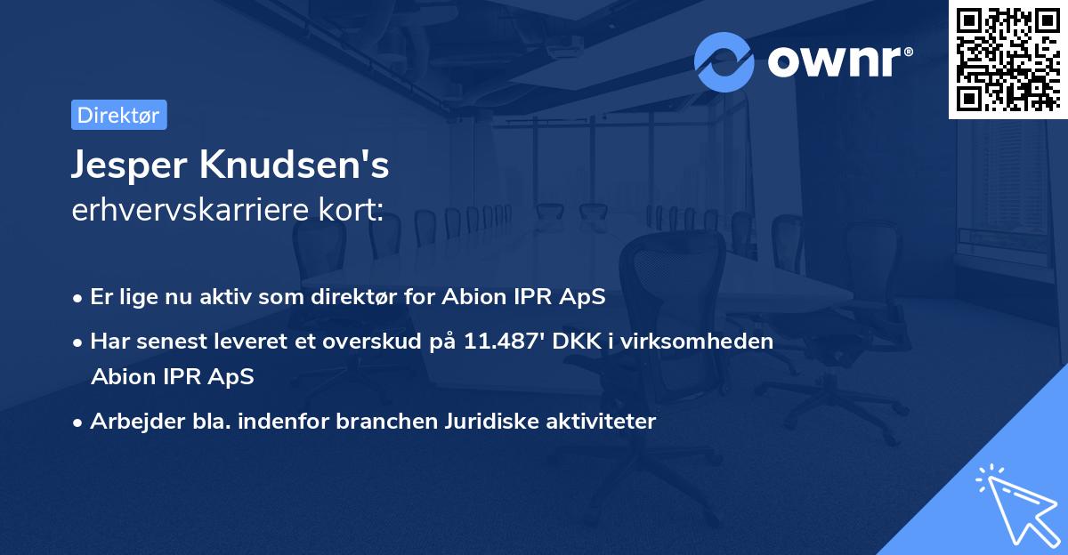 Jesper Knudsen's erhvervskarriere kort